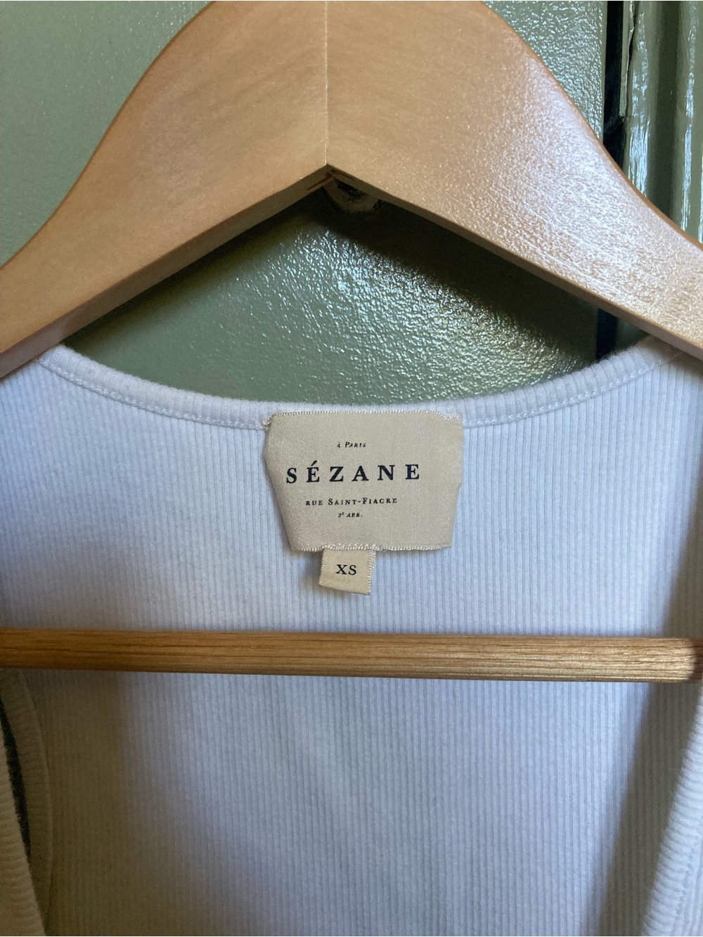 White Ribbed Sezane Tank Top - Picture 3 of 5